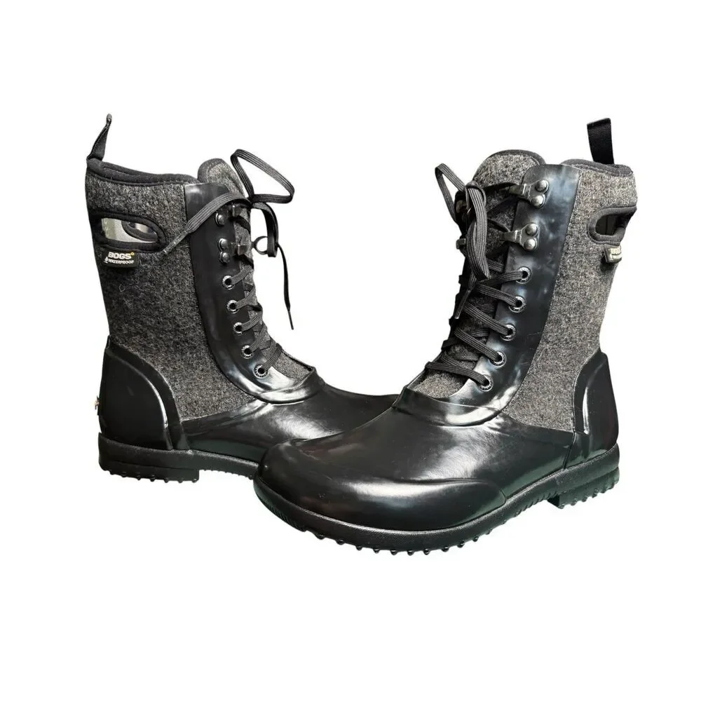 Bogs Women’s Sidney Wool Waterproof Snow Boots Black Size 9